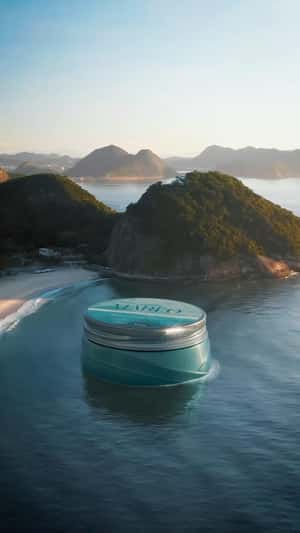 Body Cream Washes onto Beach in a fake-out-of-home ad of L'Occitane