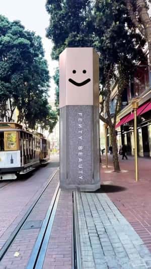 Lip Gloss Virtual Experience in Sephora in fake-out-of-home ad of Fenty Beauty