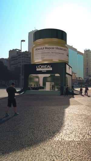 Hair Mask Rises from the Salon in a fake-out-of-home ad of L'Oréal