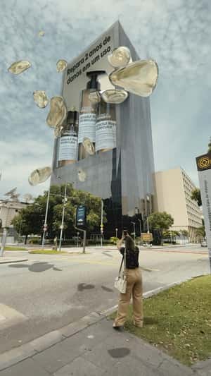 Building Showcases Hair Products in a fake-out-of-home ad of L'Oréal