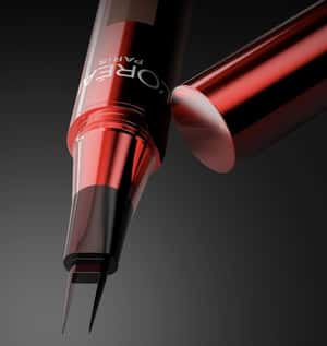 Makeup Pencil Creates Brow on Facade in a fake-out-of-homea ad of L'Oréal