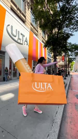 Foundation in Ulta Paper Bag at NYC in fake-out-of-home ad of Fenty Beauty