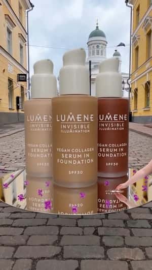 Serum Foundations Displayed on Street in a fake-out-of-home ad of Lumene