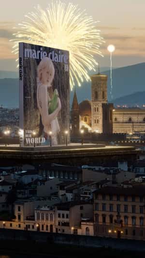 Magazines Installed at Square in a fake-out-of-home ad of Marie Claire