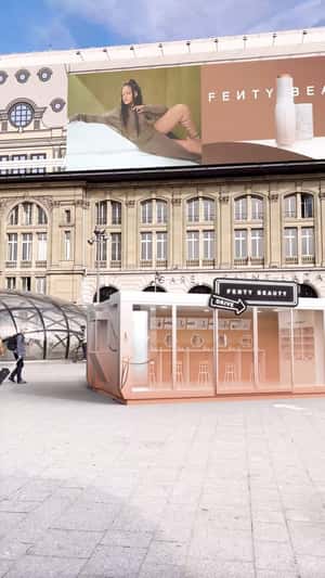 Drive-Thru Beauty Shop Emerges in Paris in fake-out-of-home ad of Fenty Beauty