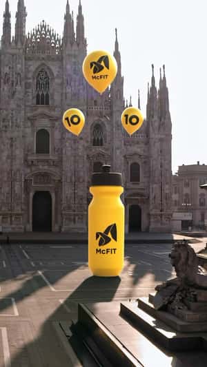 Fitness Equipments Seen Around City in a fake-out-of-home ad of McFIT