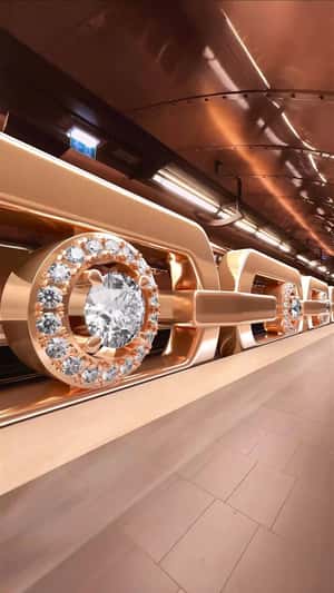 Golden Chain Subway Train in a fake-out-of-home ad of Messika