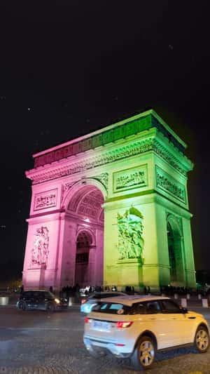 Arch Lights Up in Green and Pink in a fake-out-of-home ad of Universal Pictures