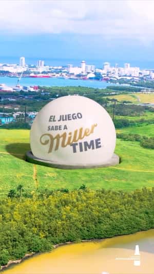 Sphere Screen Displays Sports Balls in a fake-out-of-home ad of Miller Lite
