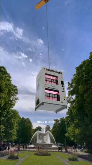 Vending Machine Lands in Park in a fake-out-of-home ad of MISS TI