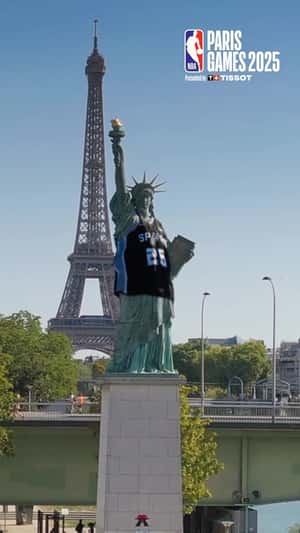 Paris Statues Wear Jerseys in a fake-out-of-home ad of NBA