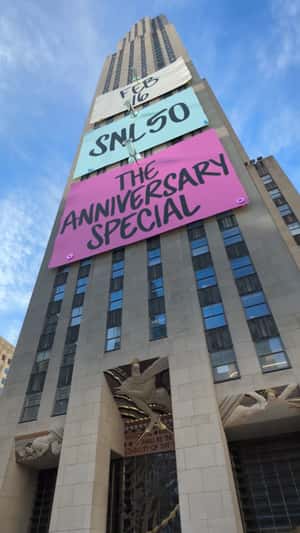 Event Banners at Rockefeller in a fake-out-of-home ad of NSL