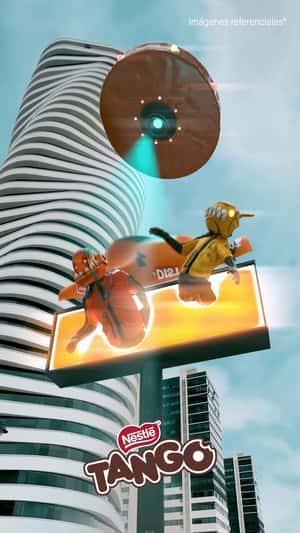 UFO Turns Billboard to Chocolate Cookie in a fake-out-of-home ad of Tango