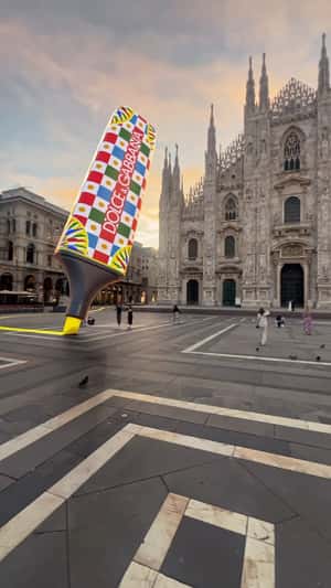Highlighter Yellow Trails in fake-out-of-home ad of Dolce & Gabbana