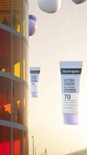 Sunscreen Lands on Festival Grounds in a fake-out-of-home ad of Neutrogena