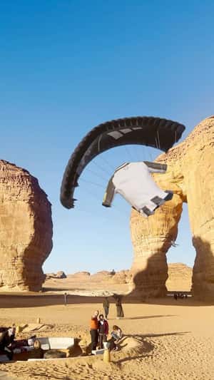 New Tee Paragliding in Riyadh in fake-out-of-home ad of Newcastle United FC
