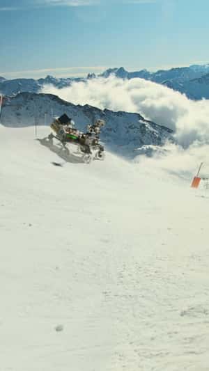 Lunar Rover Appears on Winter Ski Slope in a fake-out-of-home ad of Orelle