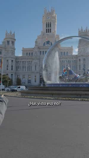 Giant Snowglobe in Palacio de Cibeles in a fake-out-of-home ad of Pepsi