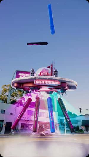 Giant Mascara revealed by UFO fake out of home ad of Benefit Cosmetics