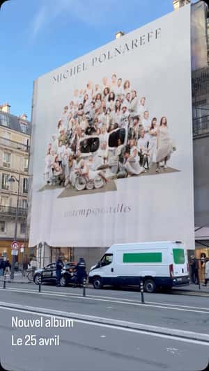 Giant Album Billboard in Paris in a fake-out-of-home ad of Michel Polnareff