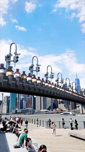 Giant Beauty Formulas in Brooklyn Bridge in a fake-out-of-home ad of Prose