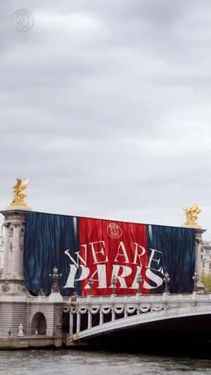 Big Banner on Pont Alexandre III in a fake-out-of-home ad of Paris Saint-Germain