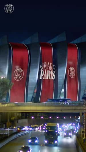 Huge Banners Illuminate Parc des Princes in a fake-out-of-home ad of Paris Saint-Germain