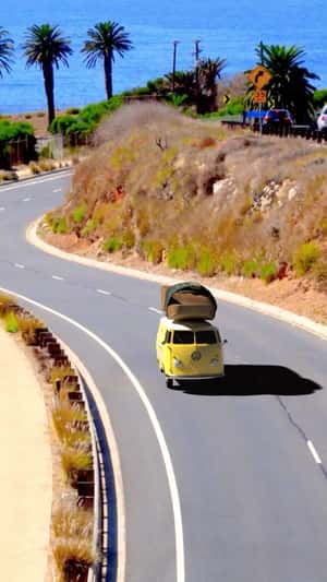 Volkswagen Bus Carries Giant Sandals in a fake-out-of-home ad of RE/DONE