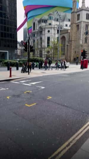 Colorful Wrap at The Gherkin in a fake-out-of-home ad of Renova