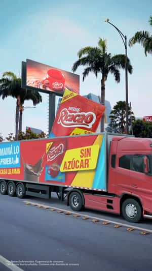 Sachet Pouch Jumps Out of Billboard in a fake-out-of-home ad Ricacao