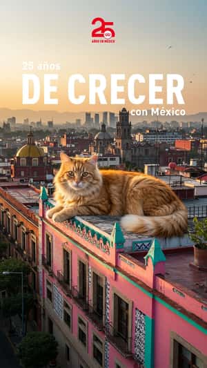 Giant Cat Peeks From Rooftop in a fake-out-of-home ad of Royal Canin