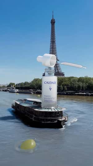 Serum Drop Clears River in fake-out-of-home ad of Caudalie