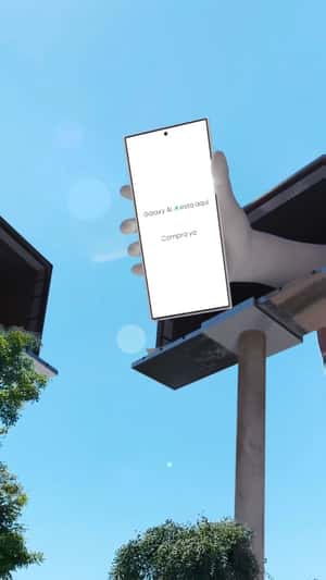 Phone and Stylus Emerge from Billboards in a fake-out-of-home ad of Samsung