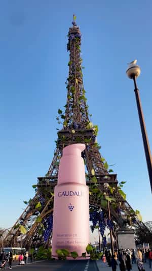 Serum Sprouting Grapevines in fake-out-of-home ad of Caudalie