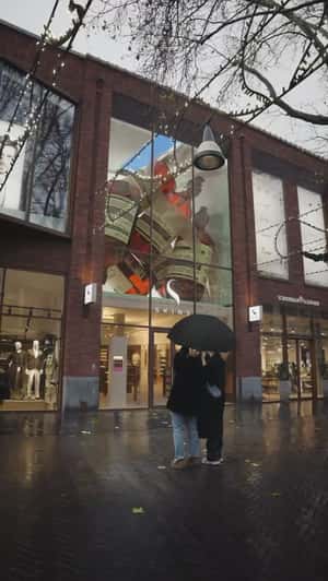 Massive Beauty Products Fall Into Antwerp Store in a fake-out-of-home ad of Skins