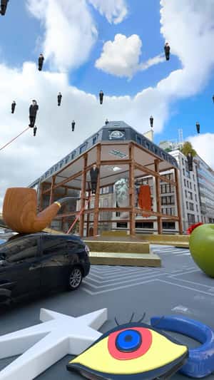 Surreal Dreamscape at Paris Building in a fake-out-of-home ad of Sotheby’s