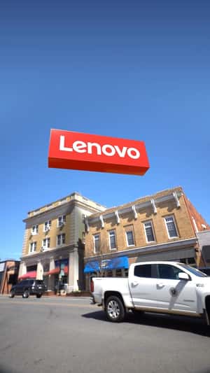 Laptop Brings Logo to Life in fake-out-of-home ad of Lenovo