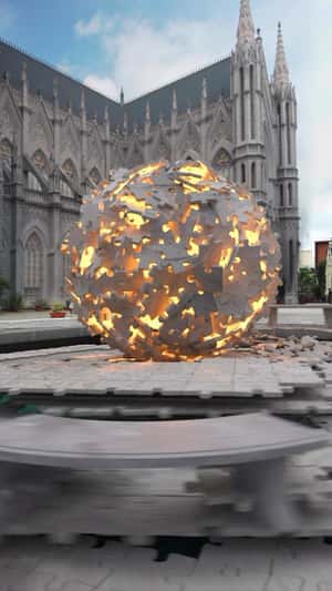 Laptop Puzzle Pieces at Church in fake-out-of-home ad of Lenovo