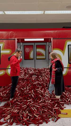 Chocolate Flood at Metro Station in a fake-out-of-home ad of Tadelle