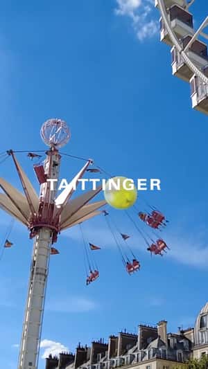 Giant Grape Carousel in Paris in a fake-out-of-home ad of Champagne Taittinger