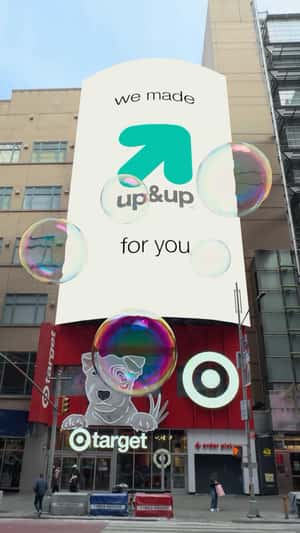 Soap Bubbles Spill from Billboard in a fake-out-of-home ad of Target