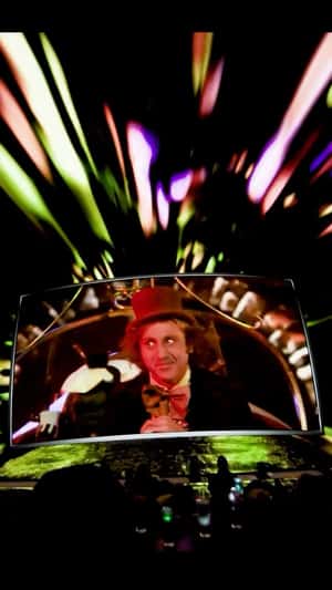 Willy Wonka Top Hat in Parachute in a fake-out-of-home ad of Cosm