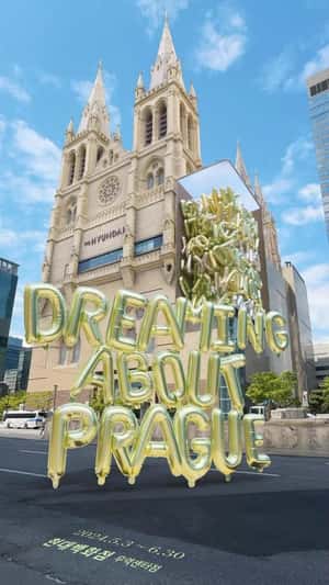 Dreaming About Prague Balloon Display in a fake-out-of-home ad of The Hyundai