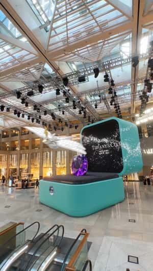 Diamond Bird Emerge from Jewelry Box in a fake-out-of-home ad of LANDMARK