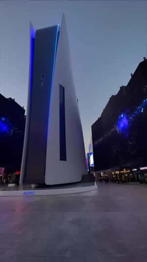 Giant PS5 Display in fake-out-of-home ad of PlayStation