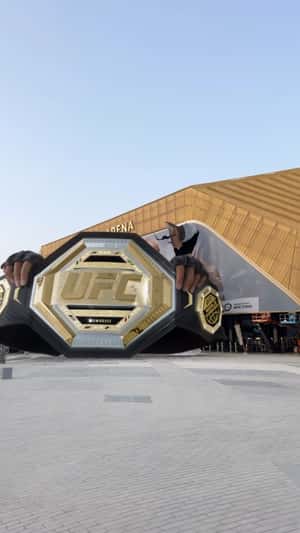 Giant UFC Belt in a fake-out-of-home ad of Abu Dhabi Showdown Week