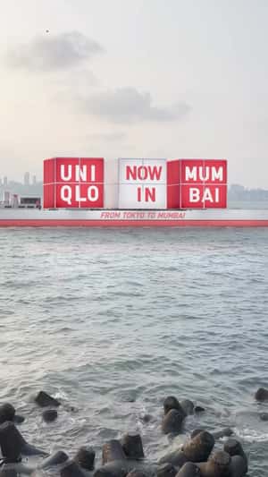 Massive Shipping Containers in a fake-out-of-home ad of Uniqlo