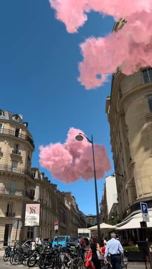 Pink Clouds Float in a fake-out-of-home ad of Victoria's Secret