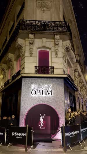 Black Opium Factory in Paris Building in a fake-out-of-home ad of YSL Beauty
