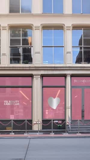 Window Glass Turns Pink in a fake-out-of-home ad of YSL Beauty